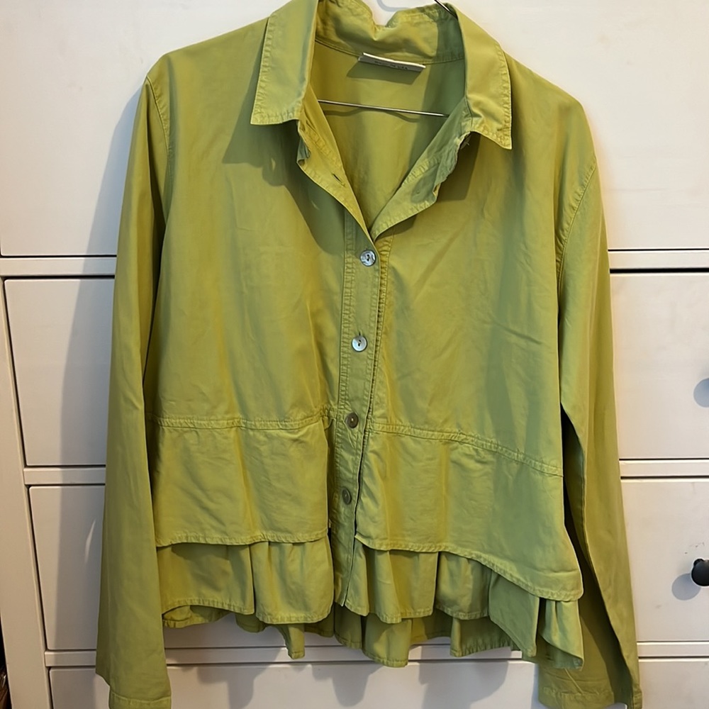 Eleven stitch design green cotton tunic SMALL